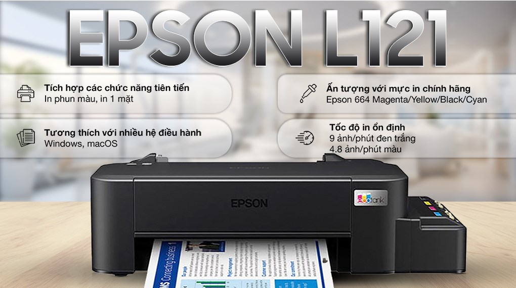 Nơi bán các loại máy in 4 màu Epson L121 (khổ A4) giá rẻ số 1 tại Hà Nội