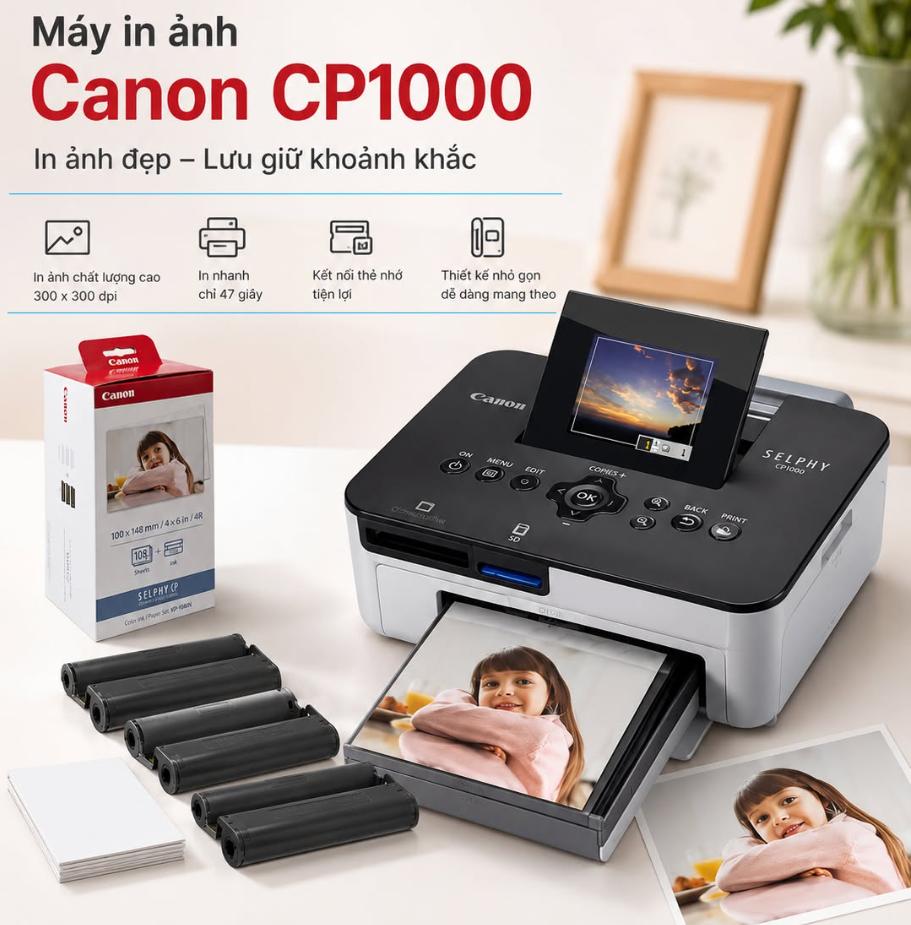 Máy Canon CP1000 in ảnh đẹp, tiện lợi tại Thanh Xuân