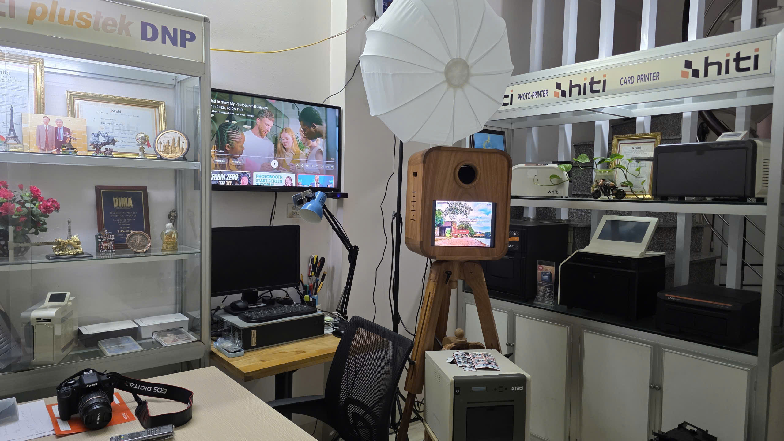 Bộ Photobooth Máy in ảnh giấy nhiệt HiTi P525L (In khổ 10x15cm, 13x18cm, 15x20cm) giao tiếp USB 2.0, Wifi New
